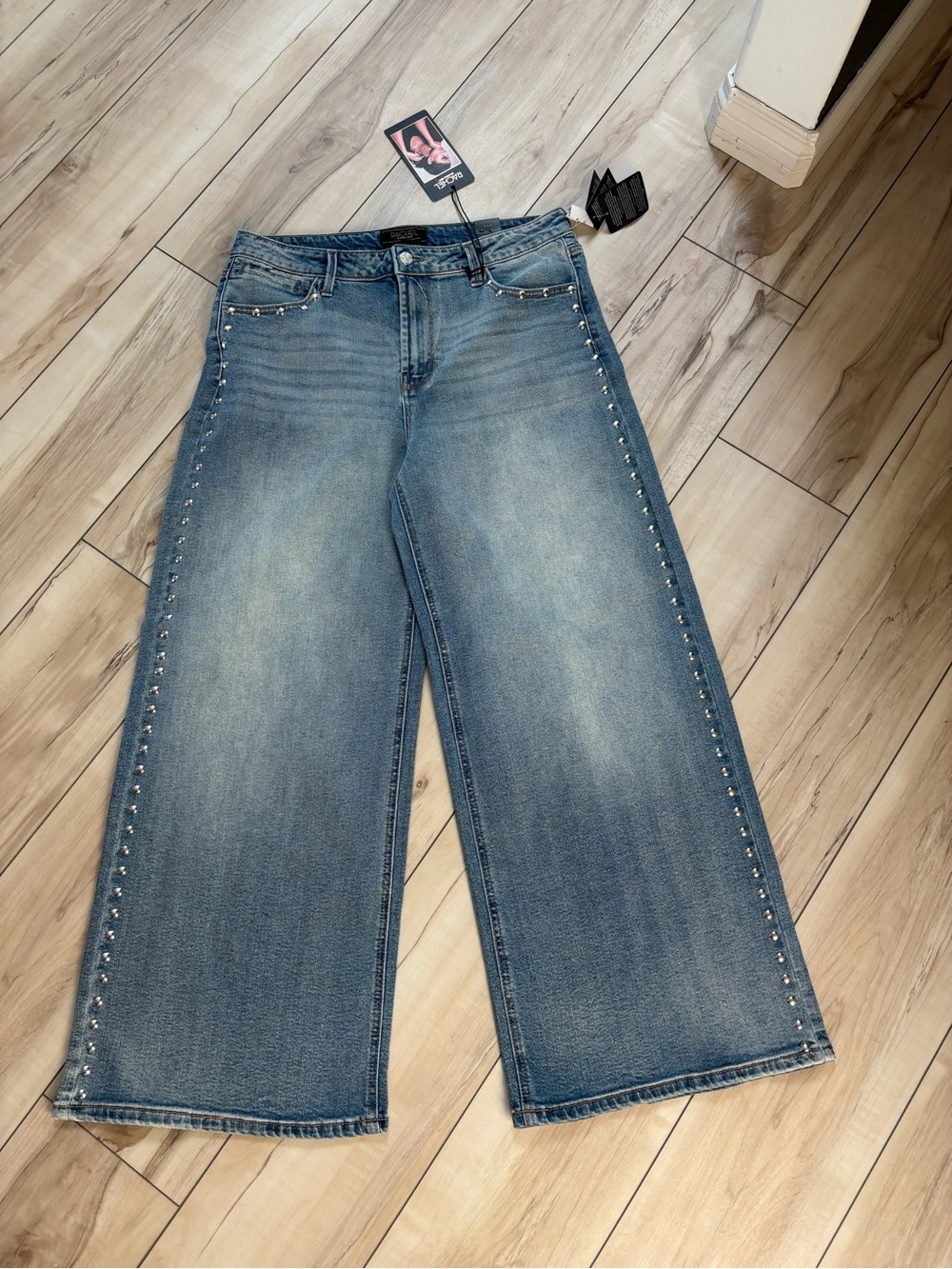 RACHEL Rachel Roy Wide-Leg Jeans in Light Blue Denim